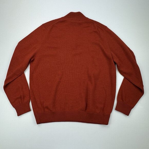 Brooks Brothers Merino Wool 1/4 Zip Sweater Men’s XL Burnt Orange Rust Pullover - Picture 6 of 10